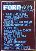 55 Ford Chopped Panel Delivery Data Panel